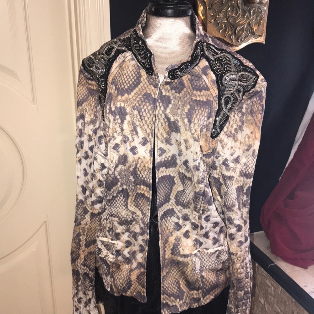 Designer jacket with black & silver embellishments